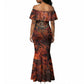 Maahes Mermaid Dress Ancient Egyptian Fiery Red Flame - Roaring Lion Head - African Pride