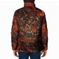 Maahes Padded Jacket Ancient Egyptian Fiery Red Flame - Roaring Lion Head - African Pride