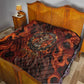 Maahes Quilt Ancient Egyptian Fiery Red Flame - Roaring Lion Head - African Pride