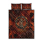 Maahes Quilt Bed Set Ancient Egyptian Fiery Red Flame - Roaring Lion Head - African Pride