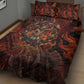 Maahes Quilt Bed Set Ancient Egyptian Fiery Red Flame - Roaring Lion Head - African Pride