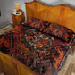 Maahes Quilt Bed Set Ancient Egyptian Fiery Red Flame - Roaring Lion Head - African Pride