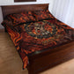 Maahes Quilt Bed Set Ancient Egyptian Fiery Red Flame - Roaring Lion Head - African Pride