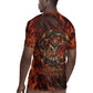 Maahes Rugby Jersey Ancient Egyptian Fiery Red Flame - Roaring Lion Head - African Pride