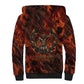 Maahes Sherpa Hoodie Ancient Egyptian Fiery Red Flame - Roaring Lion Head - African Pride