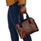 Maahes Shoulder Handbag Ancient Egyptian Fiery Red Flame - Roaring Lion Head - African Pride