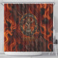 Maahes Shower Curtain Ancient Egyptian Fiery Red Flame - Roaring Lion Head - African Pride