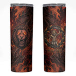 Maahes Skinny Tumbler Ancient Egyptian Fiery Red Flame - Roaring Lion Head - African Pride