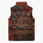 Maahes Sleeveless Puffer Jacket Ancient Egyptian Fiery Red Flame - Roaring Lion Head - African Pride