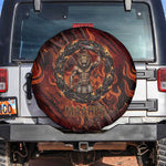 Maahes Spare Tire Cover Ancient Egyptian Fiery Red Flame - Roaring Lion Head - African Pride