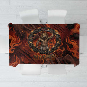 Maahes Tablecloth Ancient Egyptian Fiery Red Flame - Roaring Lion Head - African Pride