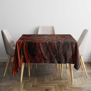 Maahes Tablecloth Ancient Egyptian Fiery Red Flame - Roaring Lion Head - African Pride