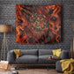 Maahes Tapestry Ancient Egyptian Fiery Red Flame - Roaring Lion Head - African Pride