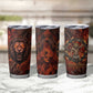 Maahes Tumbler Cup Ancient Egyptian Fiery Red Flame - Roaring Lion Head - African Pride