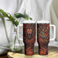Maahes Tumbler With Handle Ancient Egyptian Fiery Red Flame - Roaring Lion Head - African Pride