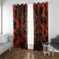 Maahes Window Curtain Ancient Egyptian Fiery Red Flame - Roaring Lion Head - African Pride