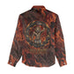 Maahes Women Casual Shirt Ancient Egyptian Fiery Red Flame - Roaring Lion Head - African Pride