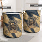 Maahes Ancient Egyptian Laundry Basket Geometric Pattern Winged Lion Deity, and Sacred Lotus Motif - African Pride