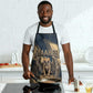Maahes Ancient Egyptian Apron Geometric Pattern Winged Lion Deity, and Sacred Lotus Motif - African Pride