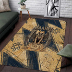 Maahes Ancient Egyptian Area Rug Geometric Pattern Winged Lion Deity, and Sacred Lotus Motif - African Pride