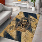Maahes Ancient Egyptian Area Rug Geometric Pattern Winged Lion Deity, and Sacred Lotus Motif - African Pride