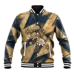 Maahes Ancient Egyptian Baseball Jacket Geometric Pattern Winged Lion Deity, and Sacred Lotus Motif - African Pride