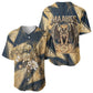 Maahes Ancient Egyptian Baseball Jersey Geometric Pattern Winged Lion Deity, and Sacred Lotus Motif - African Pride
