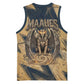 Maahes Ancient Egyptian Basketball Jersey Geometric Pattern Winged Lion Deity, and Sacred Lotus Motif - African Pride
