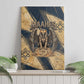 Maahes Ancient Egyptian Canvas Wall Art Geometric Pattern Winged Lion Deity, and Sacred Lotus Motif - African Pride