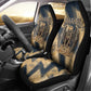 Maahes Ancient Egyptian Car Seat Cover Geometric Pattern Winged Lion Deity, and Sacred Lotus Motif - African Pride