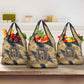 Maahes Ancient Egyptian Grocery Bag Geometric Pattern Winged Lion Deity, and Sacred Lotus Motif - African Pride