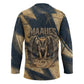 Maahes Ancient Egyptian Hockey Jersey Geometric Pattern Winged Lion Deity, and Sacred Lotus Motif - African Pride