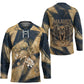 Maahes Ancient Egyptian Hockey Jersey Geometric Pattern Winged Lion Deity, and Sacred Lotus Motif - African Pride