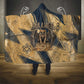 Maahes Ancient Egyptian Hooded Blanket Geometric Pattern Winged Lion Deity, and Sacred Lotus Motif - African Pride
