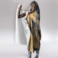 Maahes Ancient Egyptian Hooded Blanket Geometric Pattern Winged Lion Deity, and Sacred Lotus Motif - African Pride