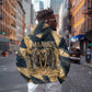 Maahes Ancient Egyptian Hoodie Geometric Pattern Winged Lion Deity, and Sacred Lotus Motif - African Pride