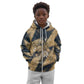 Maahes Ancient Egyptian Kid Hoodie Geometric Pattern Winged Lion Deity, and Sacred Lotus Motif - African Pride