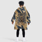 Maahes Ancient Egyptian Kid Wearable Blanket Hoodie Geometric Pattern Winged Lion Deity, and Sacred Lotus Motif - African Pride