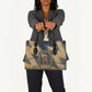 Maahes Ancient Egyptian Leather Bag Geometric Pattern Winged Lion Deity, and Sacred Lotus Motif - African Pride
