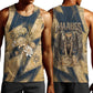 Maahes Ancient Egyptian Men Tank Top Geometric Pattern Winged Lion Deity, and Sacred Lotus Motif - African Pride