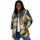 Maahes Ancient Egyptian Padded Jacket Geometric Pattern Winged Lion Deity, and Sacred Lotus Motif - African Pride