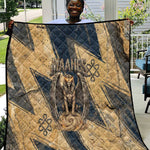 Maahes Ancient Egyptian Quilt Geometric Pattern Winged Lion Deity, and Sacred Lotus Motif - African Pride