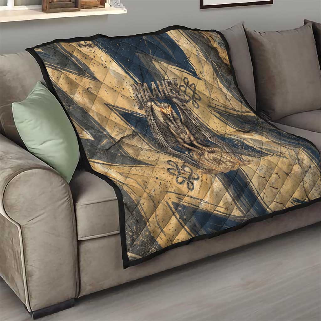Maahes Ancient Egyptian Quilt Geometric Pattern Winged Lion Deity, and Sacred Lotus Motif - African Pride