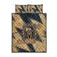 Maahes Ancient Egyptian Quilt Bed Set Geometric Pattern Winged Lion Deity, and Sacred Lotus Motif - African Pride