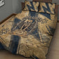 Maahes Ancient Egyptian Quilt Bed Set Geometric Pattern Winged Lion Deity, and Sacred Lotus Motif - African Pride
