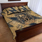 Maahes Ancient Egyptian Quilt Bed Set Geometric Pattern Winged Lion Deity, and Sacred Lotus Motif - African Pride