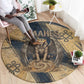 Maahes Ancient Egyptian Round Carpet Geometric Pattern Winged Lion Deity, and Sacred Lotus Motif - African Pride