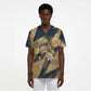 Maahes Ancient Egyptian Scrub Top Geometric Pattern Winged Lion Deity, and Sacred Lotus Motif - African Pride
