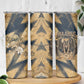Maahes Ancient Egyptian Skinny Tumbler Geometric Pattern Winged Lion Deity, and Sacred Lotus Motif - African Pride