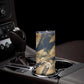 Maahes Ancient Egyptian Skinny Tumbler Geometric Pattern Winged Lion Deity, and Sacred Lotus Motif - African Pride